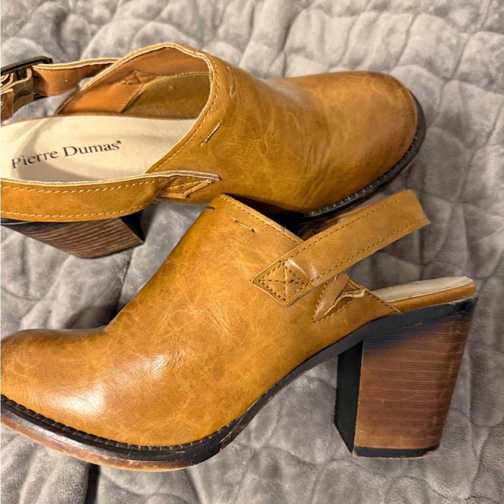 Pierre Dumas Women's Brown Block Heel Mules